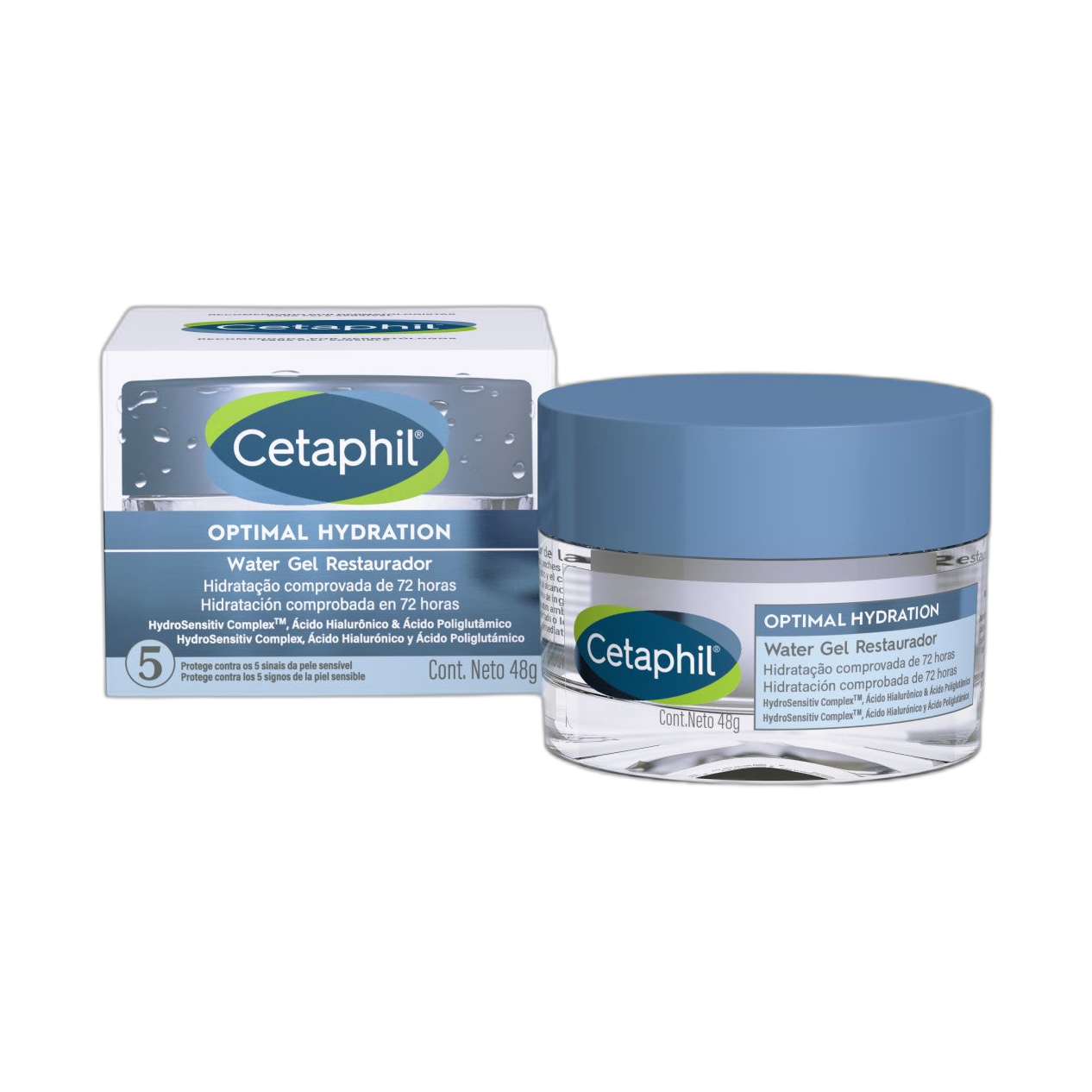 Cetaphil Optimal hydration water gel restaurador 48g (fondo limpio)