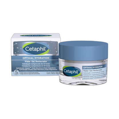 Cetaphil Optimal hydration water gel restaurador 48g (fondo limpio)