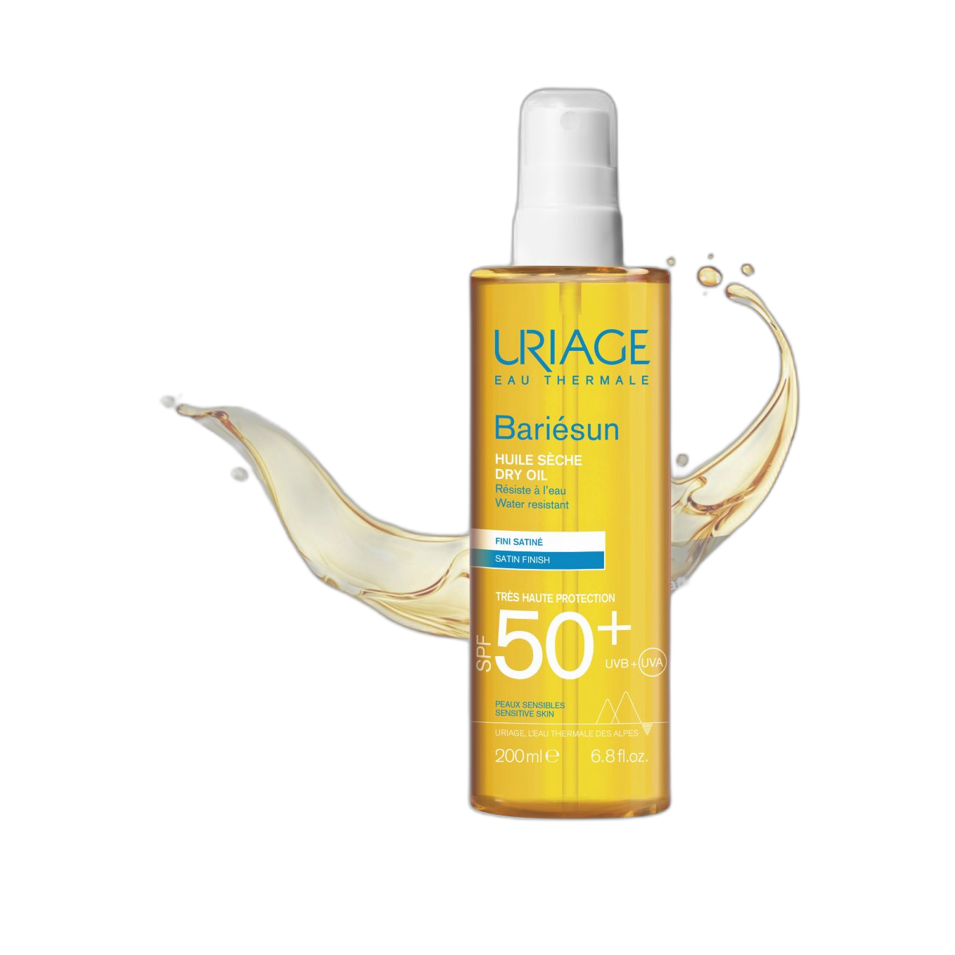 URIAGE Bariesun Spf50+ aceite seco protector 200ml (fondo limpio)