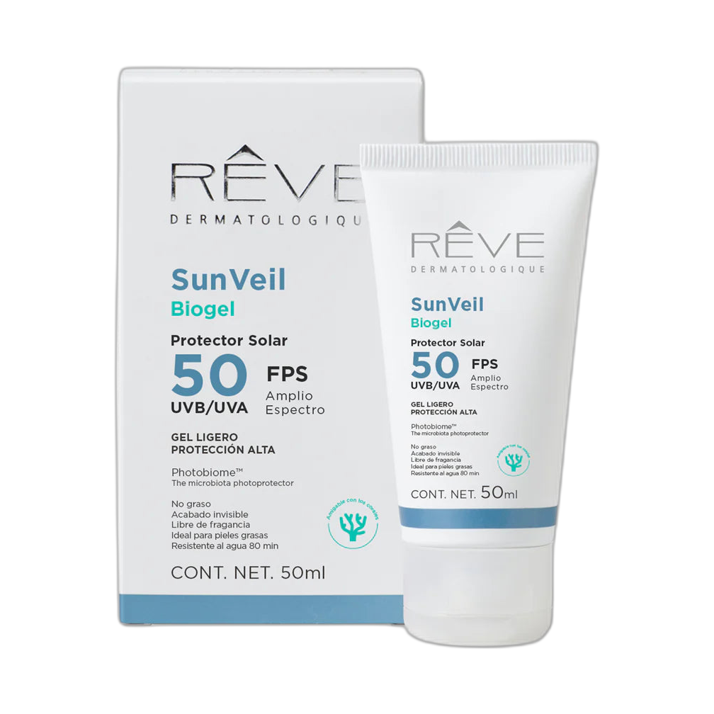 RÉVE SunVeil biogel 50ml (fondo limpio)