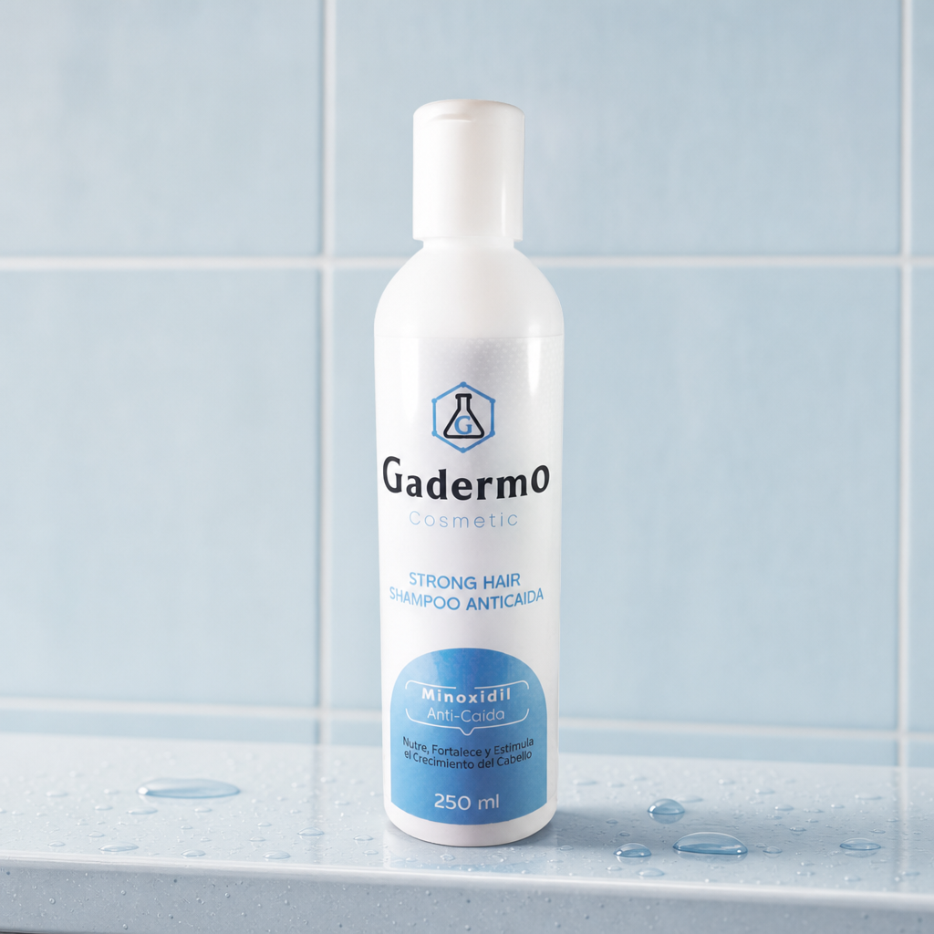 GADERMO STRONG HAIR shampoo 250ml — foto de ambiente tratamiento anticaída | Supiel