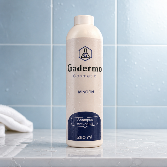 GADERMO MINOFIN shampoo 250ml — foto de ambiente tratamiento anticaída | Supiel