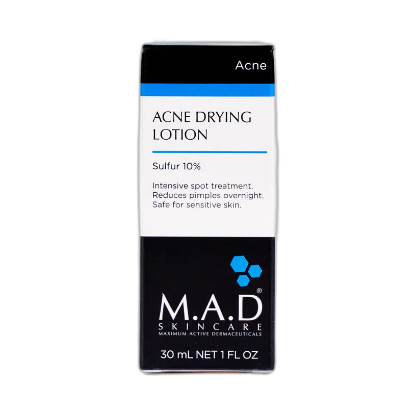 M.A.D. Acne Drying Lotion Sulfur 10% 30ml (fondo limpio)