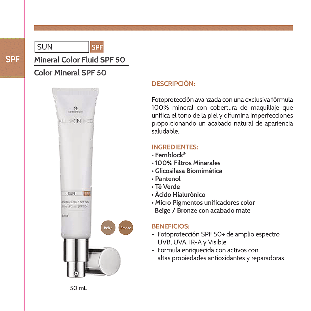 ALL SKIN MED SUN MINERAL FLUID SPF50 50ML