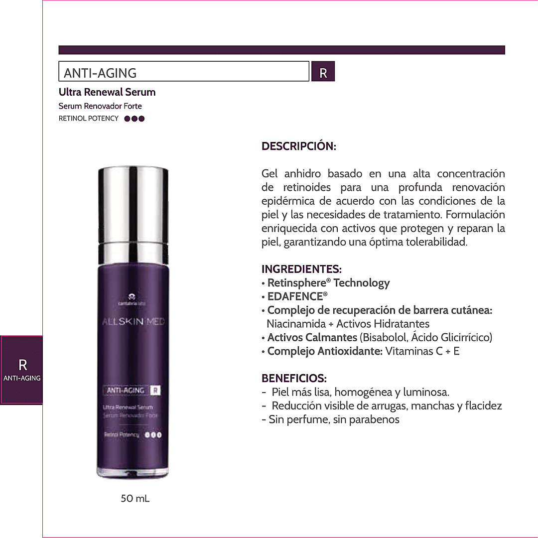 ALL SKIN MED Antiaging R serum renovador forte 1% 50ml