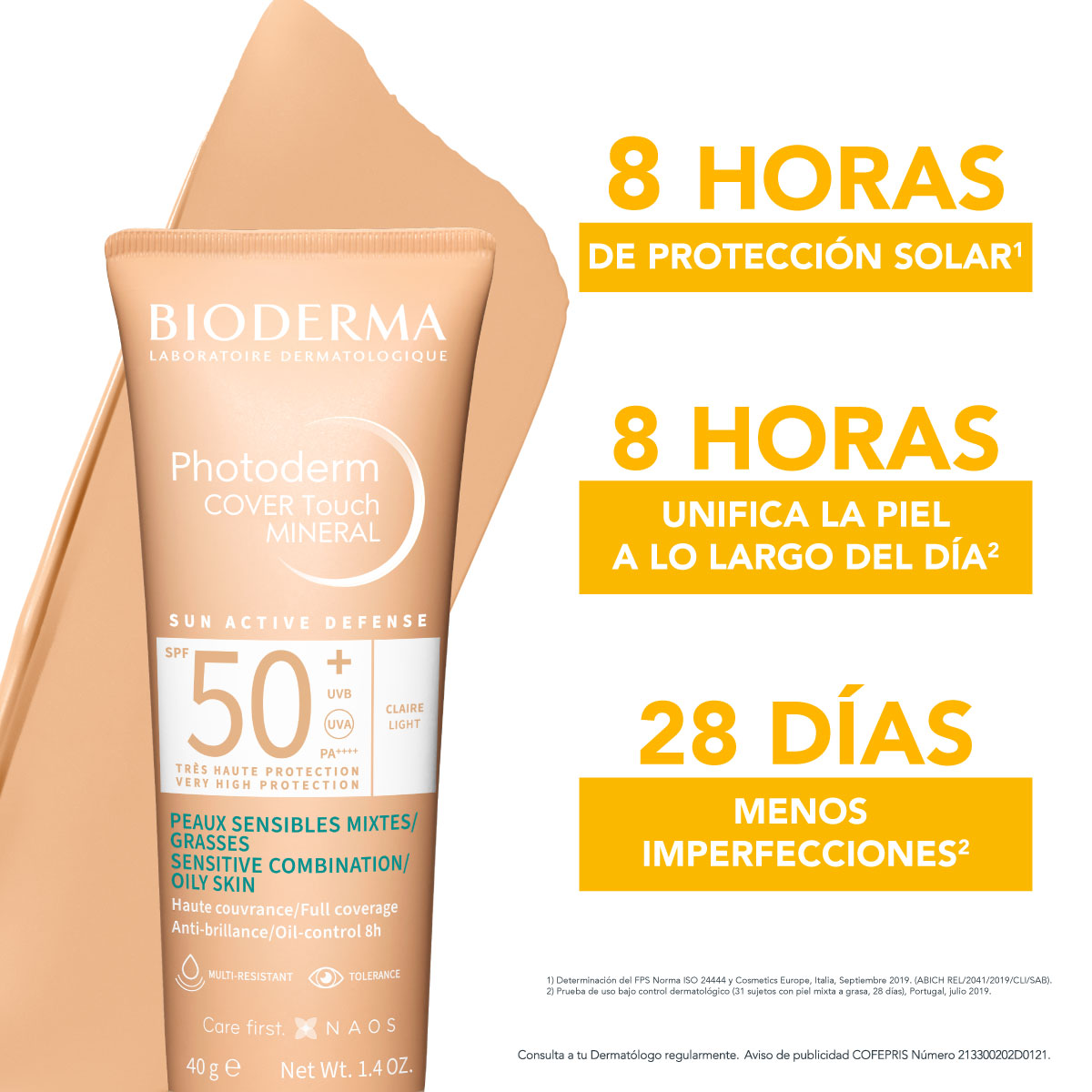 BIODERMA Photoderm COVER Touch spf50+ Tono claro 40ml