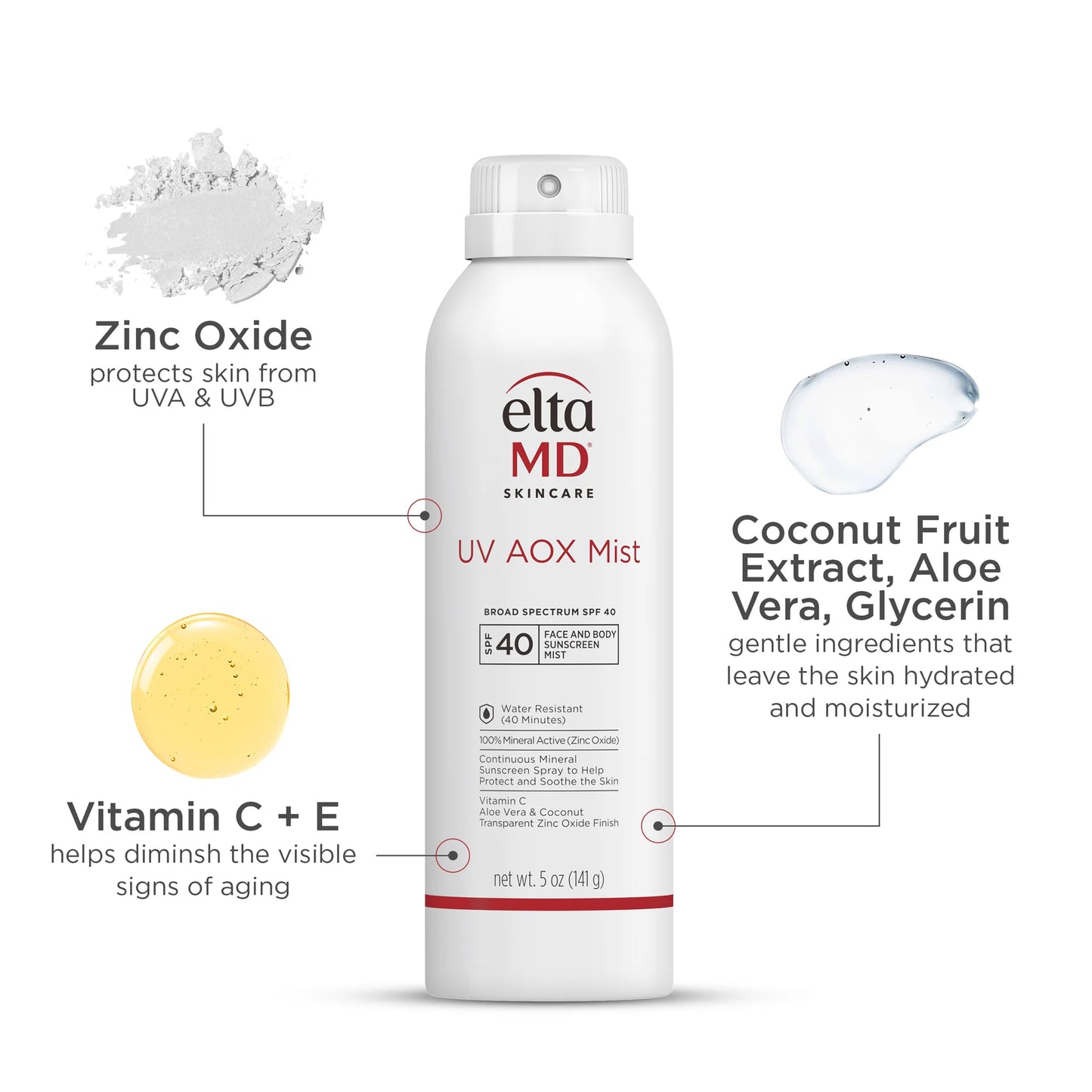EltaMD UV AOX mist broad-spectrum spf40  141g