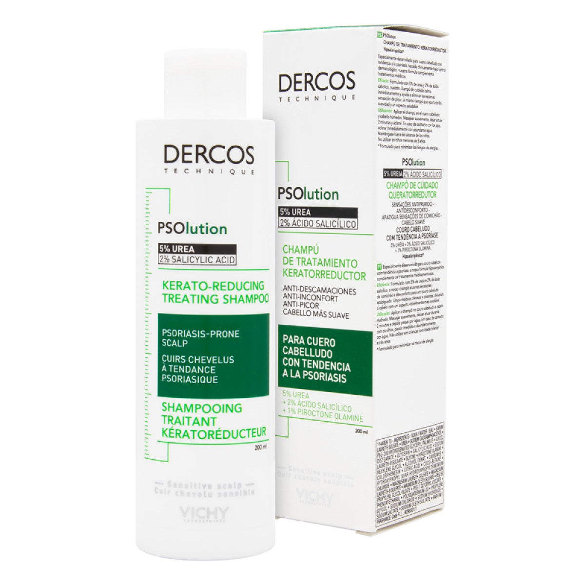 VICHY Dercos Psolution Shampoo de tratamiento keratorreductor 200ml