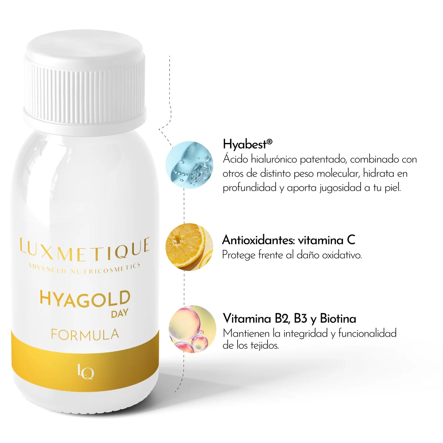 LUXMETIQUE Fórmula Hyagold day 15 viales bebibles 30ml