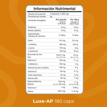 BIOBO LABS luminaskin luxe-ap 180caps 500mg vegetal