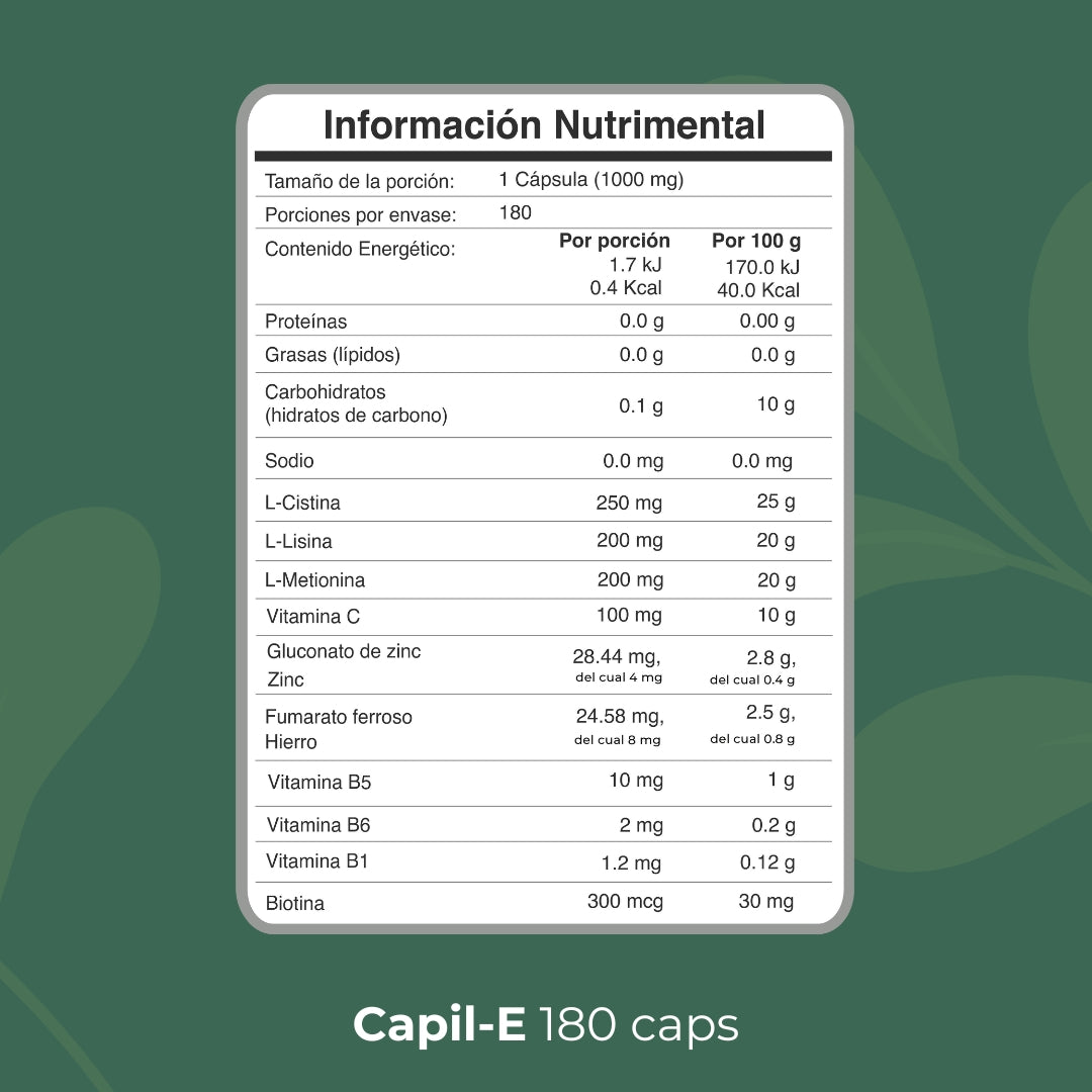 BIOBO LABS promen capil-E 180caps 1g vegetal