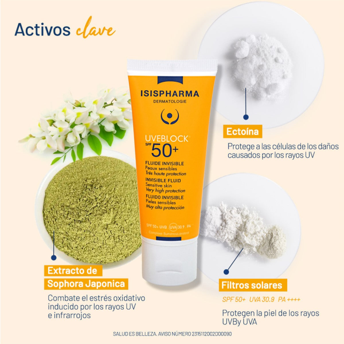 ISISPHARMA Uveblock fps50+ fluido con color 40ml