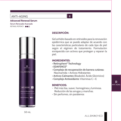 ALL SKIN MED Antiaging R serum renovador avanzado 0.5% 50ml