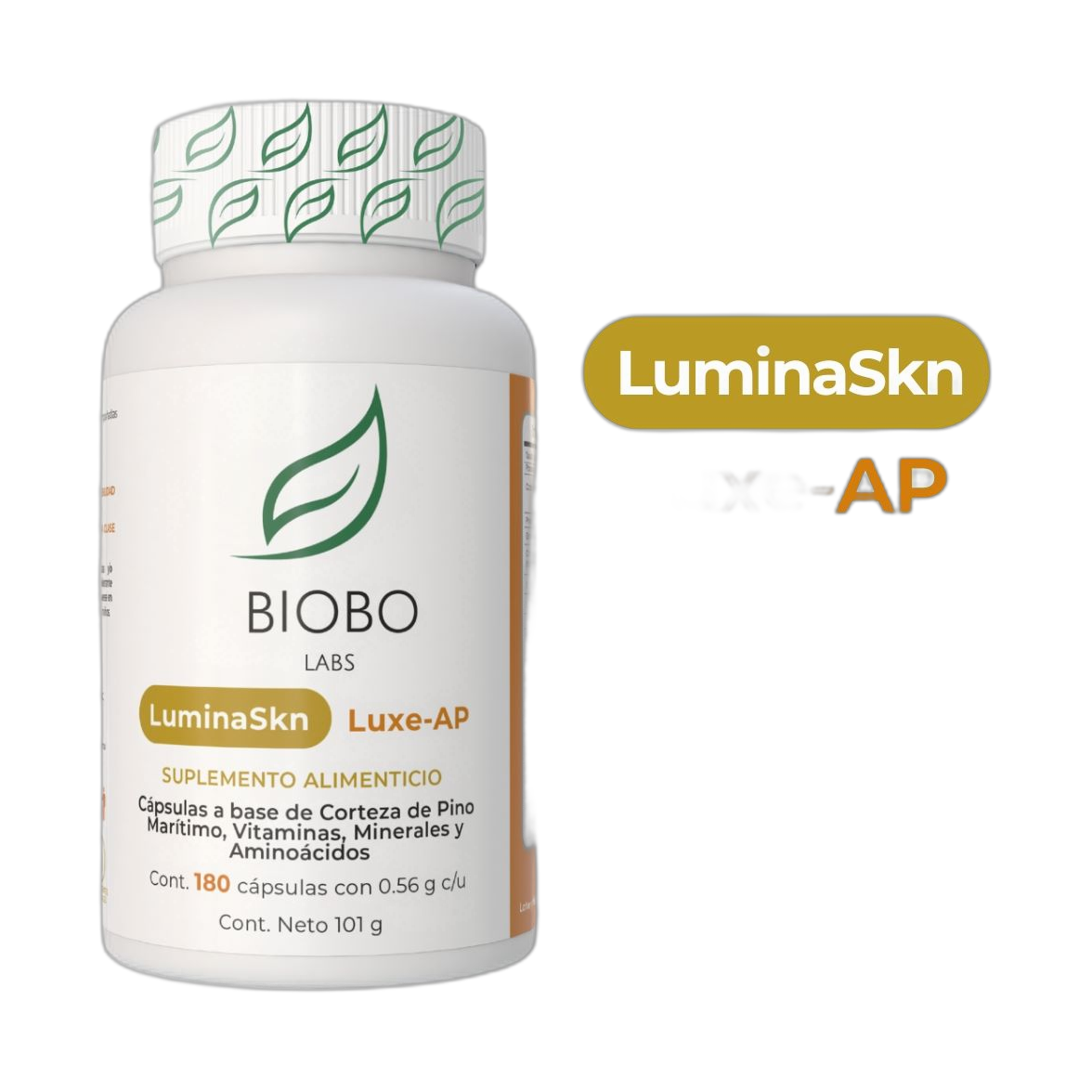 BIOBO LABS luminaskin luxe-ap 180caps 500mg vegetal (fondo limpio)