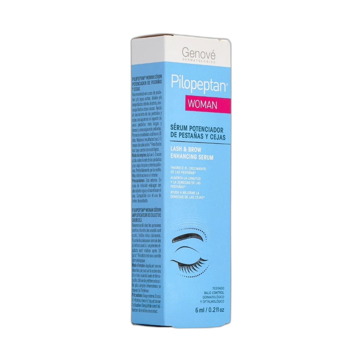 GENOVÉ Pilopeptan woman serum pestañas y cejas 6ml (fondo limpio)