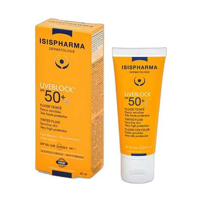 ISISPHARMA UVEBLOCK fps50+ fluido con color 40ml (fondo limpio)