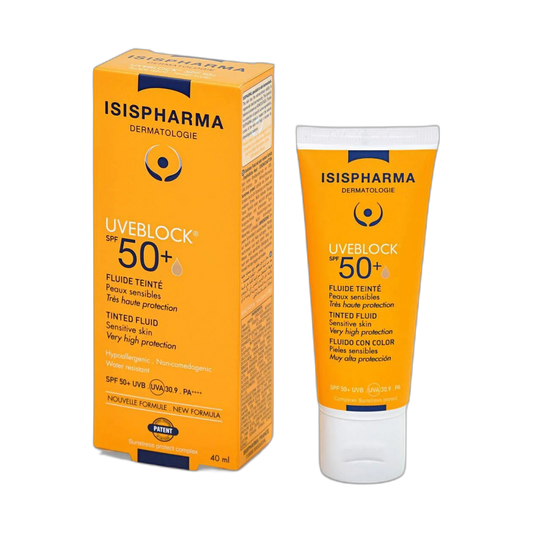 ISISPHARMA UVEBLOCK fps50+ fluido con color 40ml (fondo limpio)
