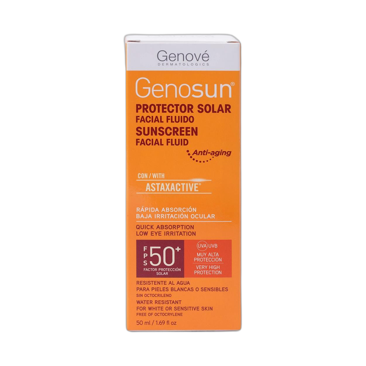 OUTLET GENOVÉ Genosun protector solar facial Spf50+ 50ml (fondo limpio)
