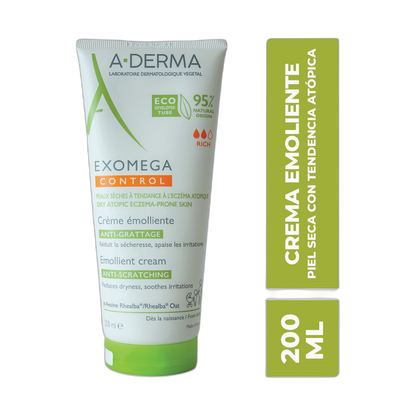 ADERMA Exomega Control Crema Emoliente Anti Comezón 200ml (fondo limpio)