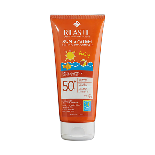RILASTIL SUN SYSTEM PPT BABY VELVET LOTION PPT SPF 50+  200ML (fondo limpio)