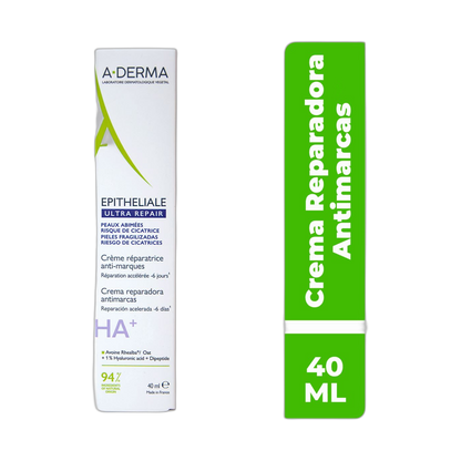 ADERMA Epitheliale Ultra Repair Crema Reparadora Antimarcas 40ml (fondo limpio)