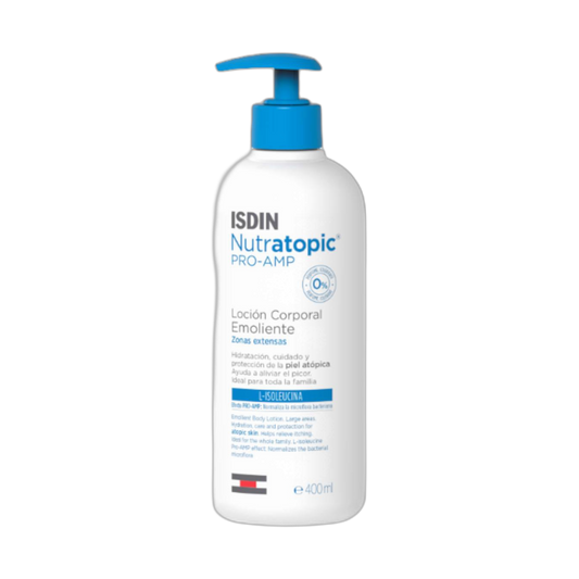 ISDIN Nutratopic Pro-Amp loción emoliente 400ml (fondo limpio)