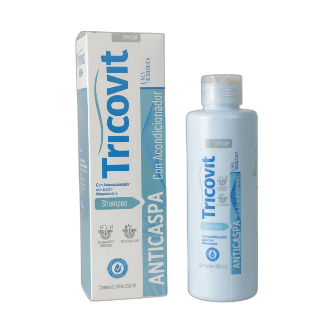 TRICOVIT Shampoo anticaspa con acondicionador 250ml (fondo limpio)