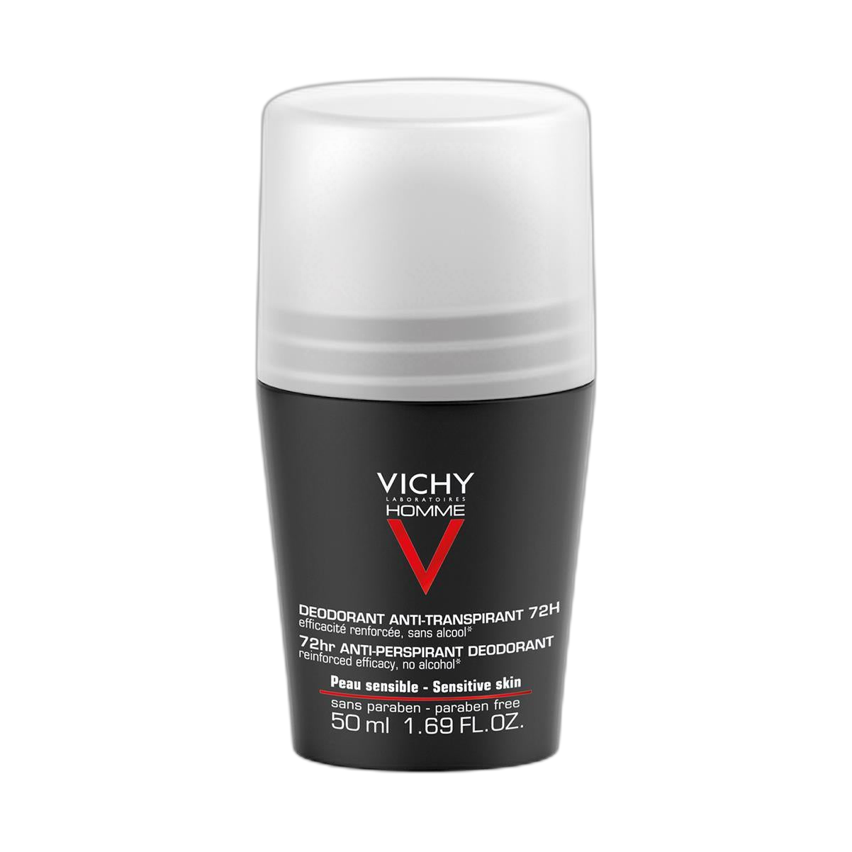 VICHY Homme Desodorante Roll-On antitranspirante 50ml (fondo limpio)
