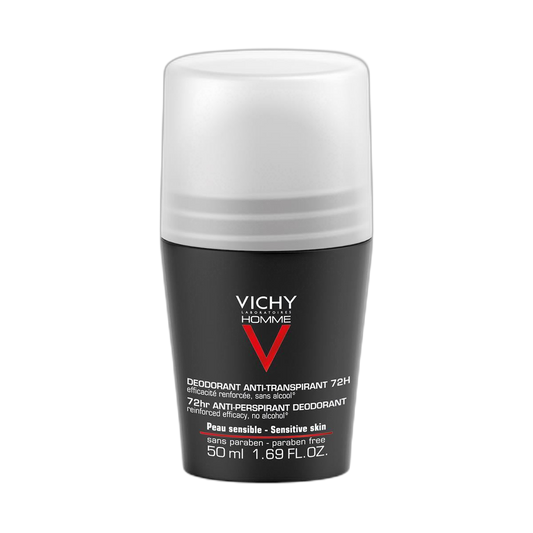 VICHY Homme Desodorante Roll-On antitranspirante 50ml (fondo limpio)