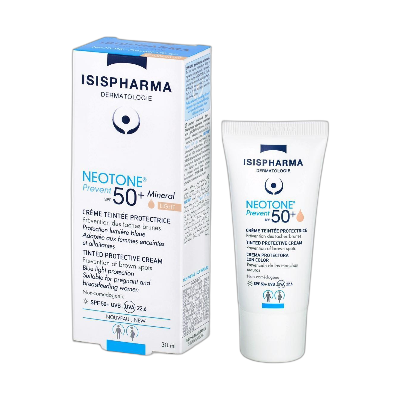 ISISPHARMA NEOTONE Prevent spf50+ claro 30ml (fondo limpio)