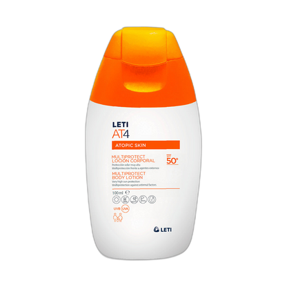 LETI AT4 Multiprotect loción corporal FPS50+ 100ml (fondo limpio)