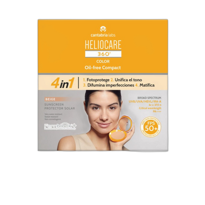 HELIOCARE 360º Oil free compact spf50+ Beige 10g (fondo limpio)