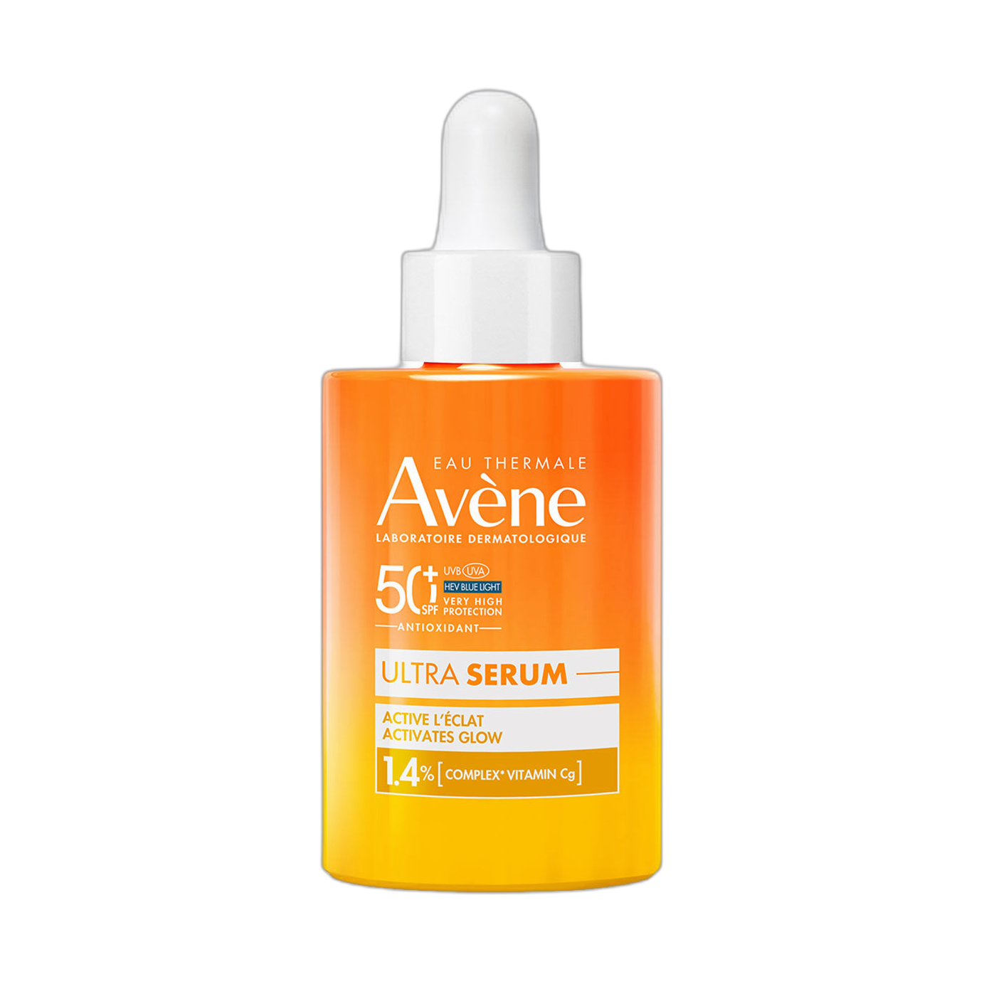 AVENE Protector solar facial en serum fps50+ efecto iluminador (2en1) 30ml (fondo limpio)