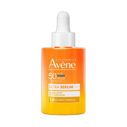 AVENE Protector solar facial en serum fps50+ efecto iluminador (2en1) 30ml (fondo limpio)