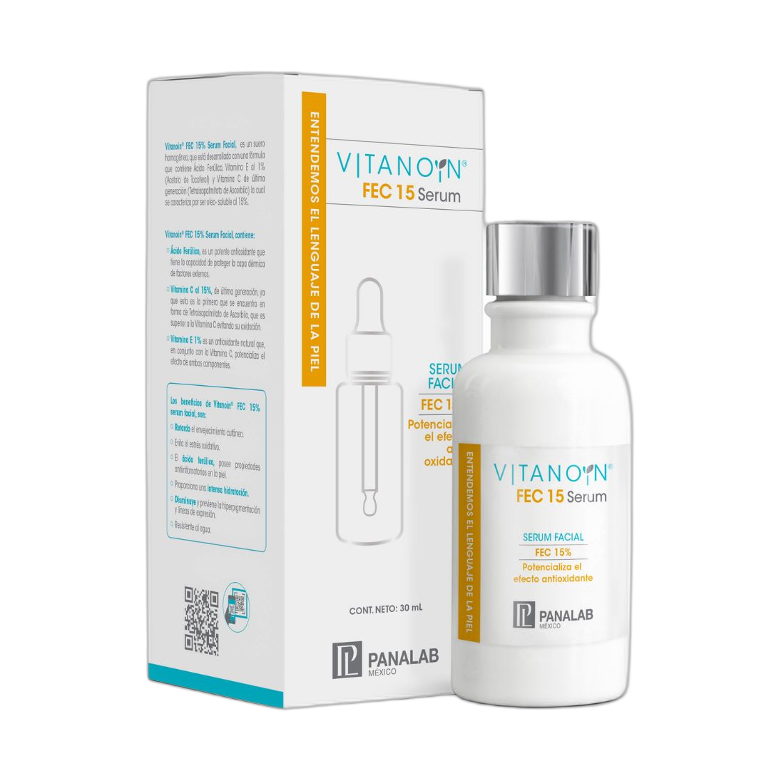 PANALAB Vitanoin FEC15% serum facial (fondo limpio)