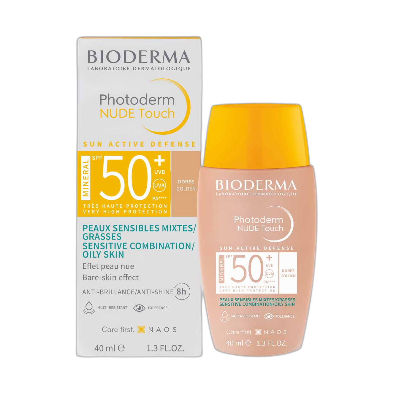 BIODERMA Photoderm Nude Touch spf50+ Tono dorado (fondo limpio)