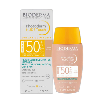 BIODERMA Photoderm Nude Touch spf50+ Tono dorado (fondo limpio)