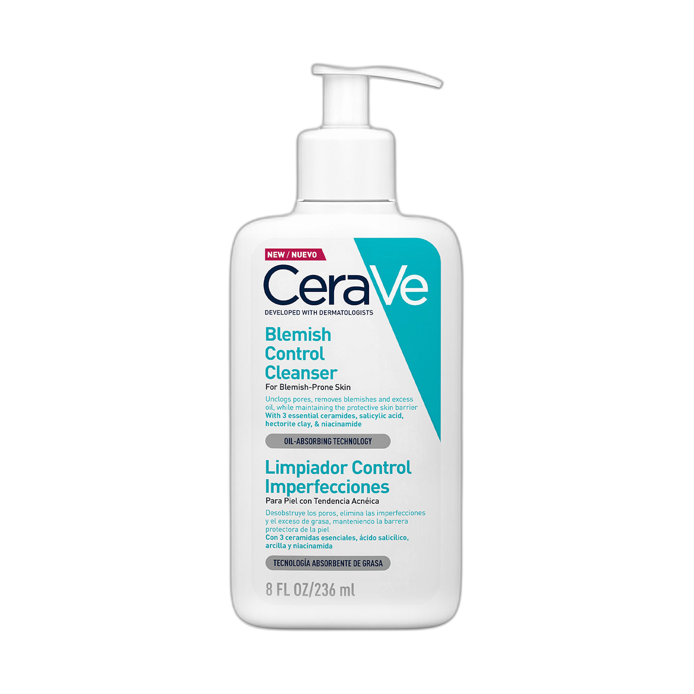 CERAVE Limpiador control imperfecciones 236ml (fondo limpio)