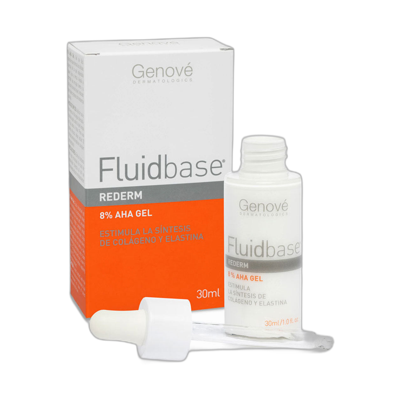 GENOVE Fluidbase Rederm 8% AHA Gel 30ml (fondo limpio)