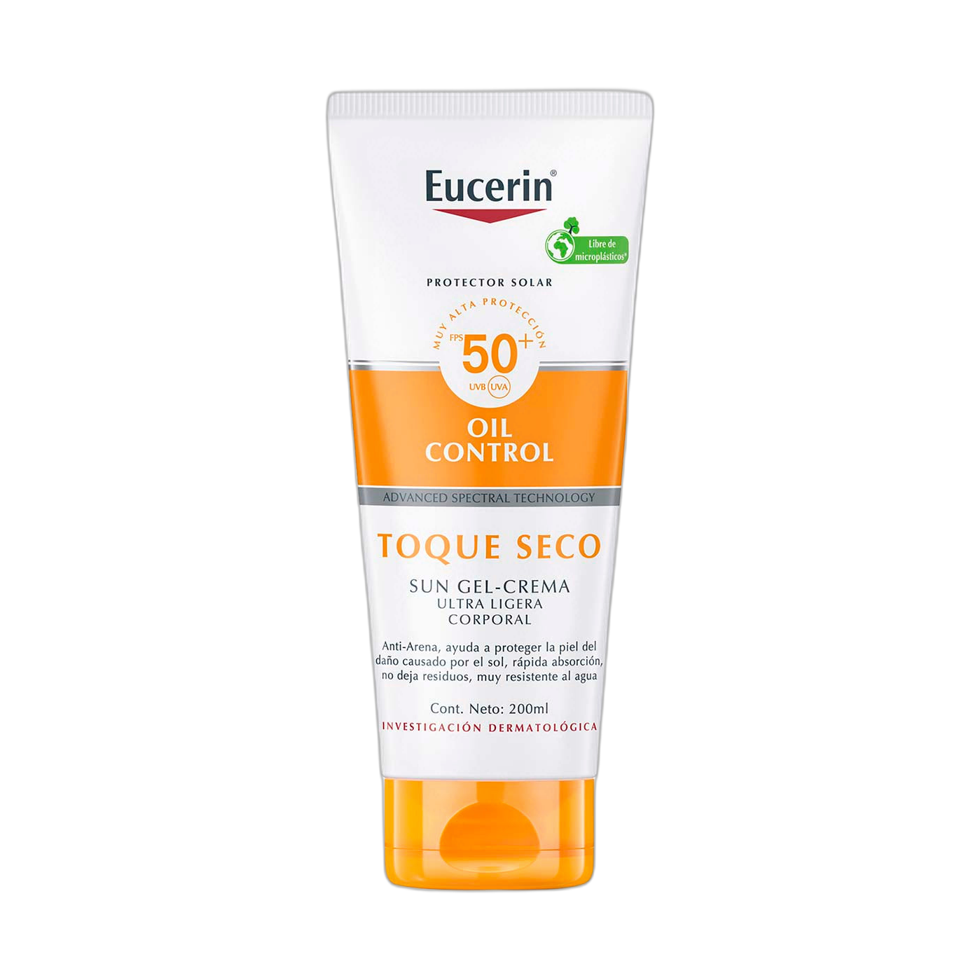 EUCERIN Sun oil control corporal toque seco 200ml (fondo limpio)