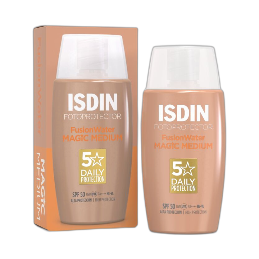 ISDIN FUSION WATER Magic medium FPS50+ 50ml (fondo limpio)
