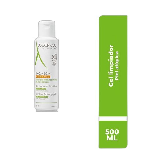 ADERMA Exomega Control Gel Dermolimpiador 500ml (fondo limpio)
