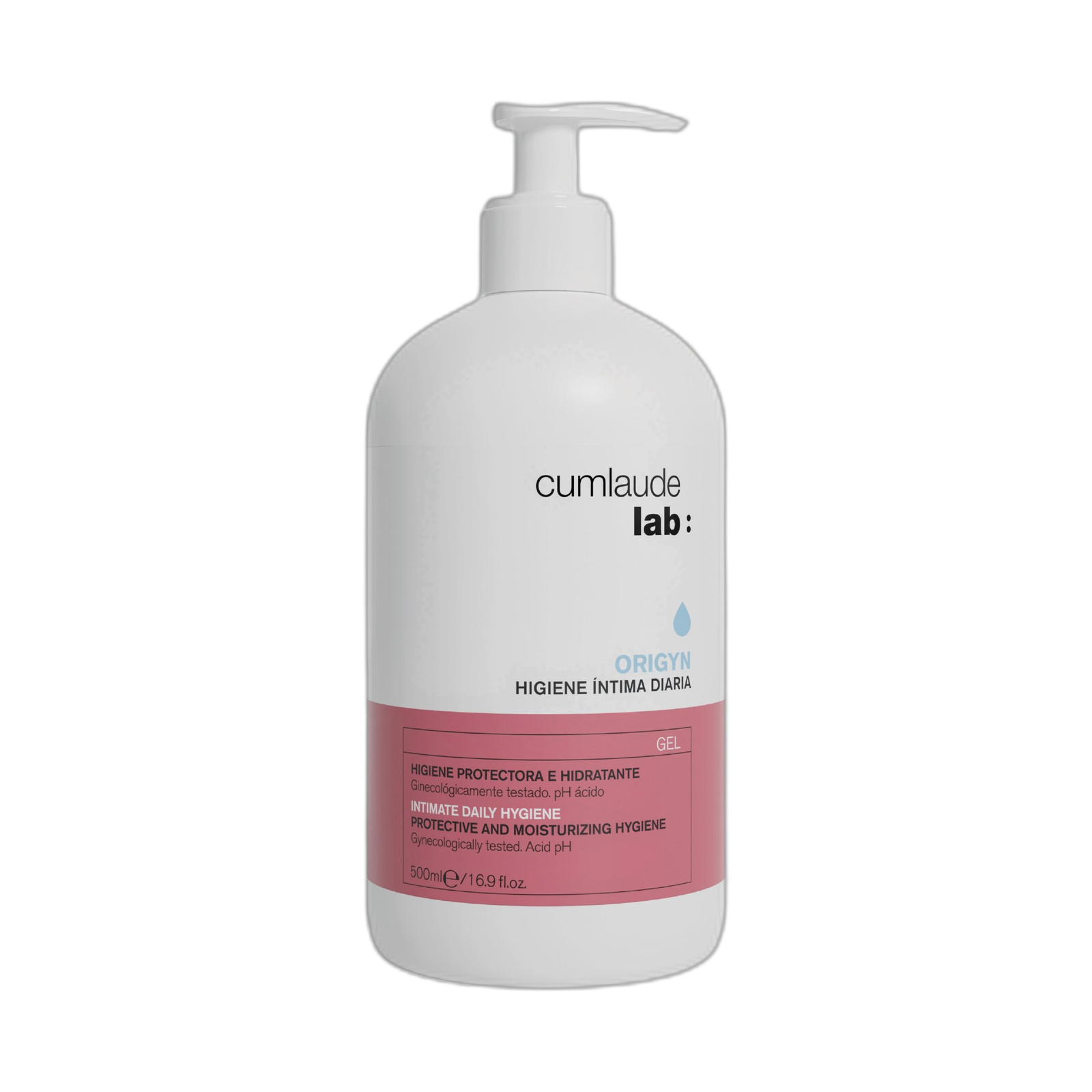 Cumlaude lab Gel Limpiador Higiene Intima Diario Origyn 500ml (fondo limpio)