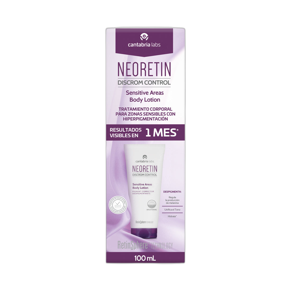 NEORETIN DC Sensitive areas body lotion 100ml (fondo limpio)