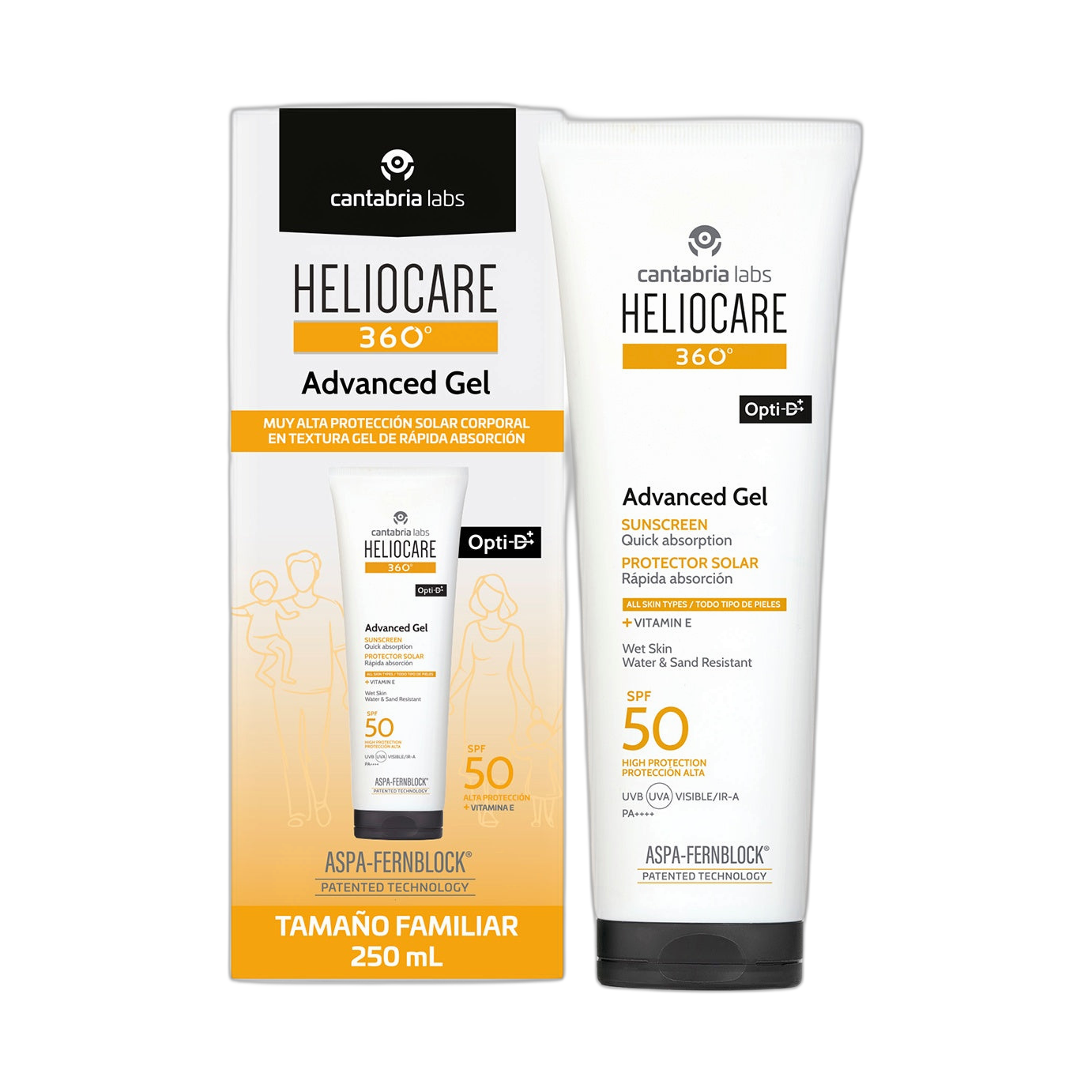 HELIOCARE 360 Advanced gel FPS50 250ml (fondo limpio)