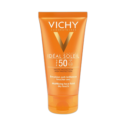 VICHY Ideal Soleil anti brillo emulsion fps50 50ml (fondo limpio)