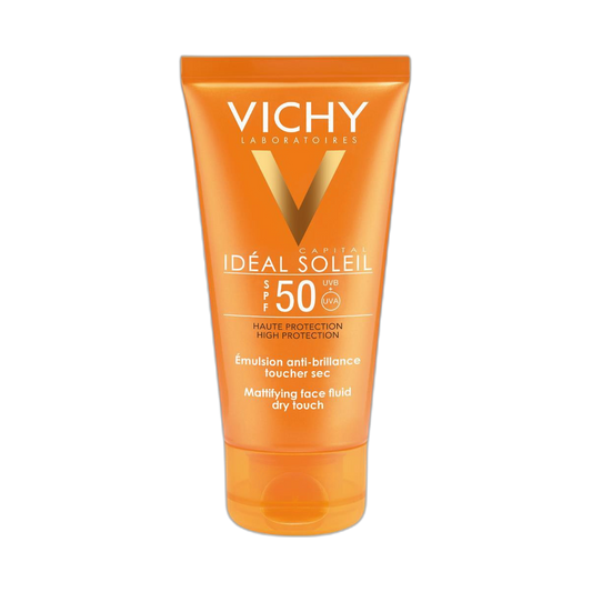 VICHY Ideal Soleil anti brillo emulsion fps50 50ml (fondo limpio)