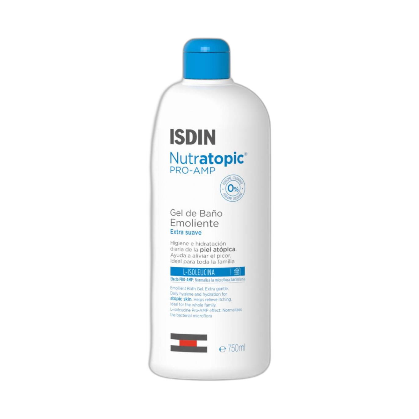 ISDIN Nutratopic Pro-Amp gel de baño emoliente 750ml (fondo limpio)