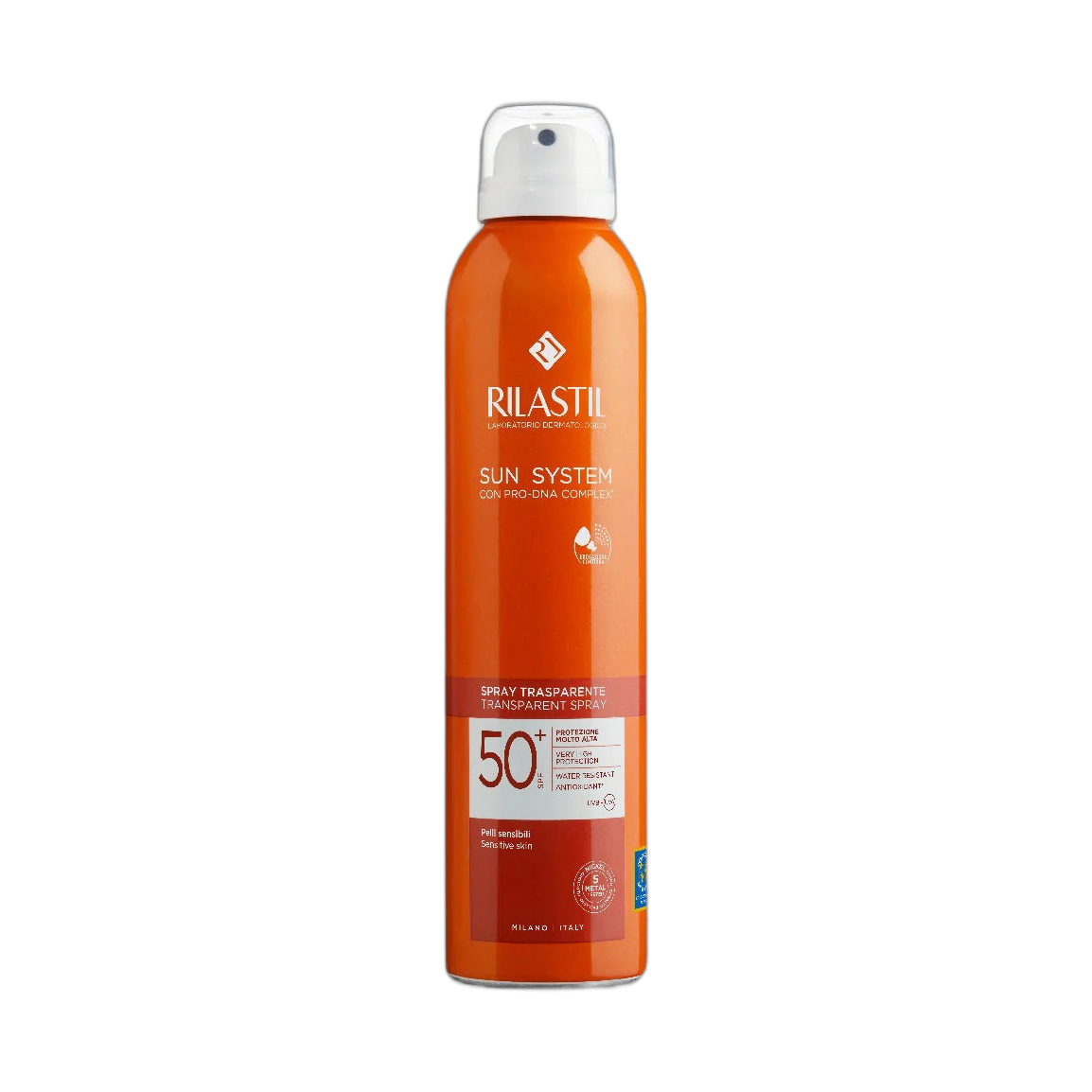 RILASTIL SUN SYSTEM PPT TRANSPARENT SPRAY SENSITIVE SKIN SPF50+ 50ML (fondo limpio)
