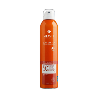 RILASTIL SUN SYSTEM PPT TRANSPARENT SPRAY SENSITIVE SKIN SPF50+ 50ML (fondo limpio)